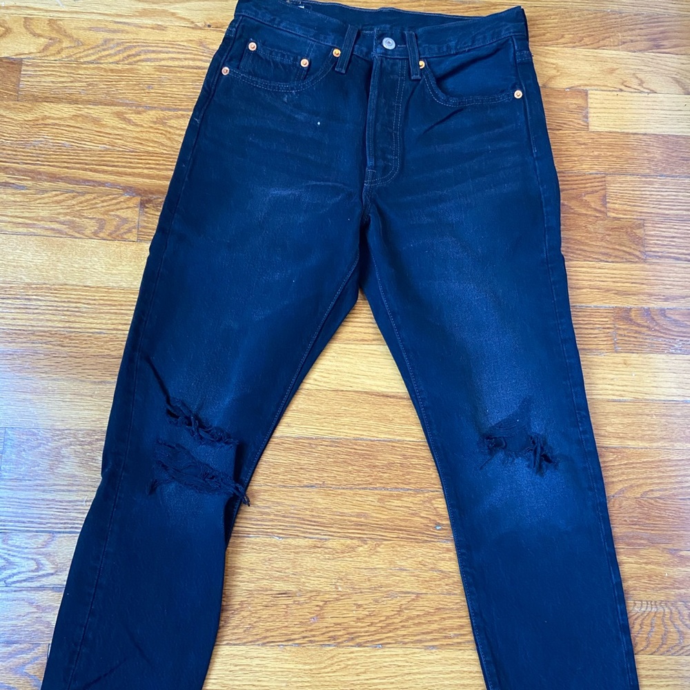 Levi’s black distressed jeans